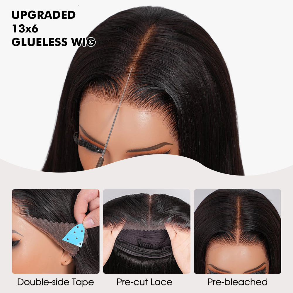 Pull & Go Glueless Wig 13x6 Highlight 4/27 Color Deep Wave Invisible Knots Natural Hairline