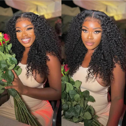 Hair 4C Curly Edge 360 HD Lace Frontal Wig Invisible Strap Bleached Knots Pre Cut Lace Glueless
