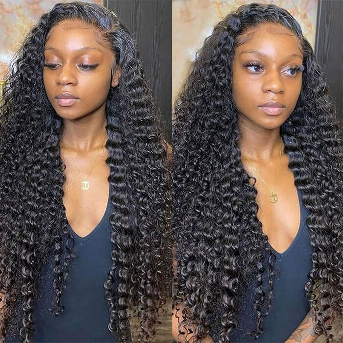 13x6 Full HD Lace Wigs Deep Wave Human Hair Parting Max Wigs Pre Plucked Natural Hairline