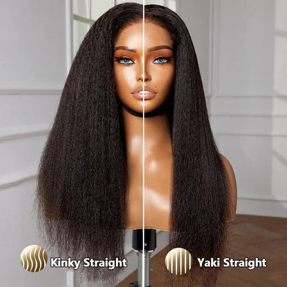 4C Edge Kinky Straight  360 HD Invisible Lace Frontal  Human Hair Wig With Super Natural Hairline